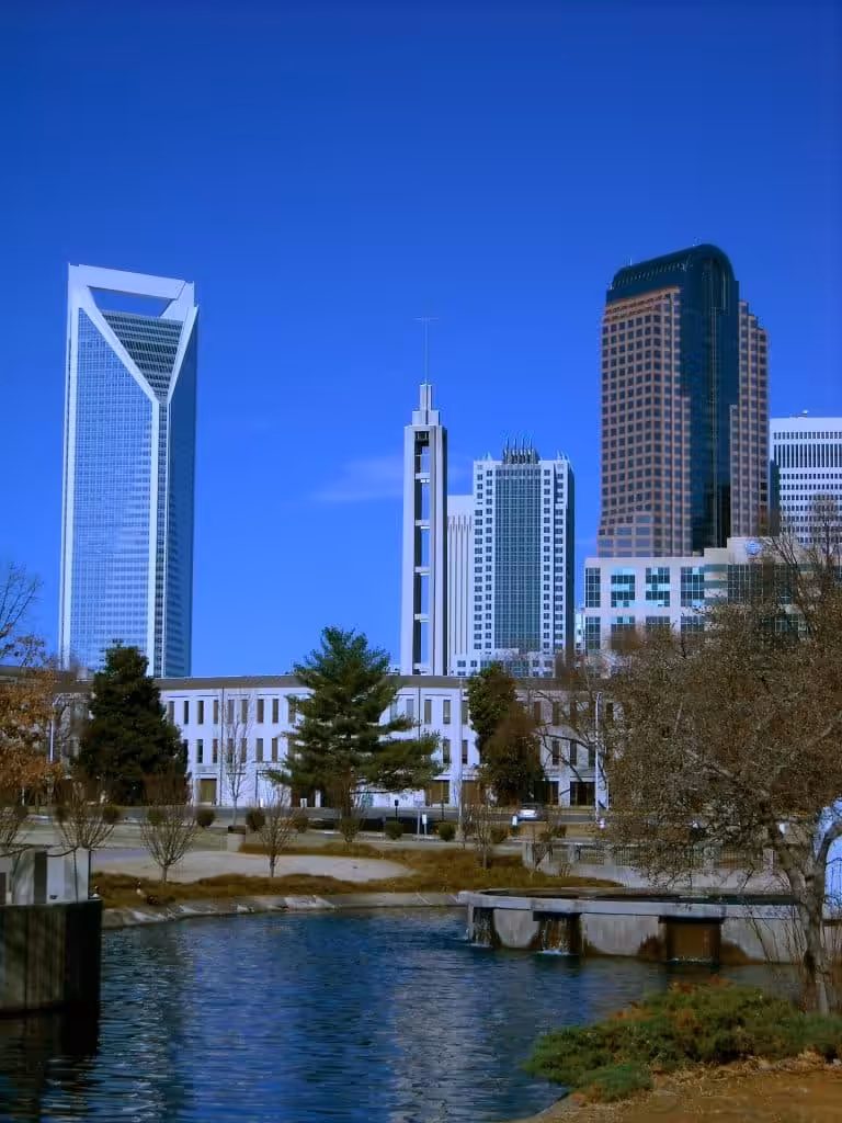 Charlotte city skyline with modern skyscrapers