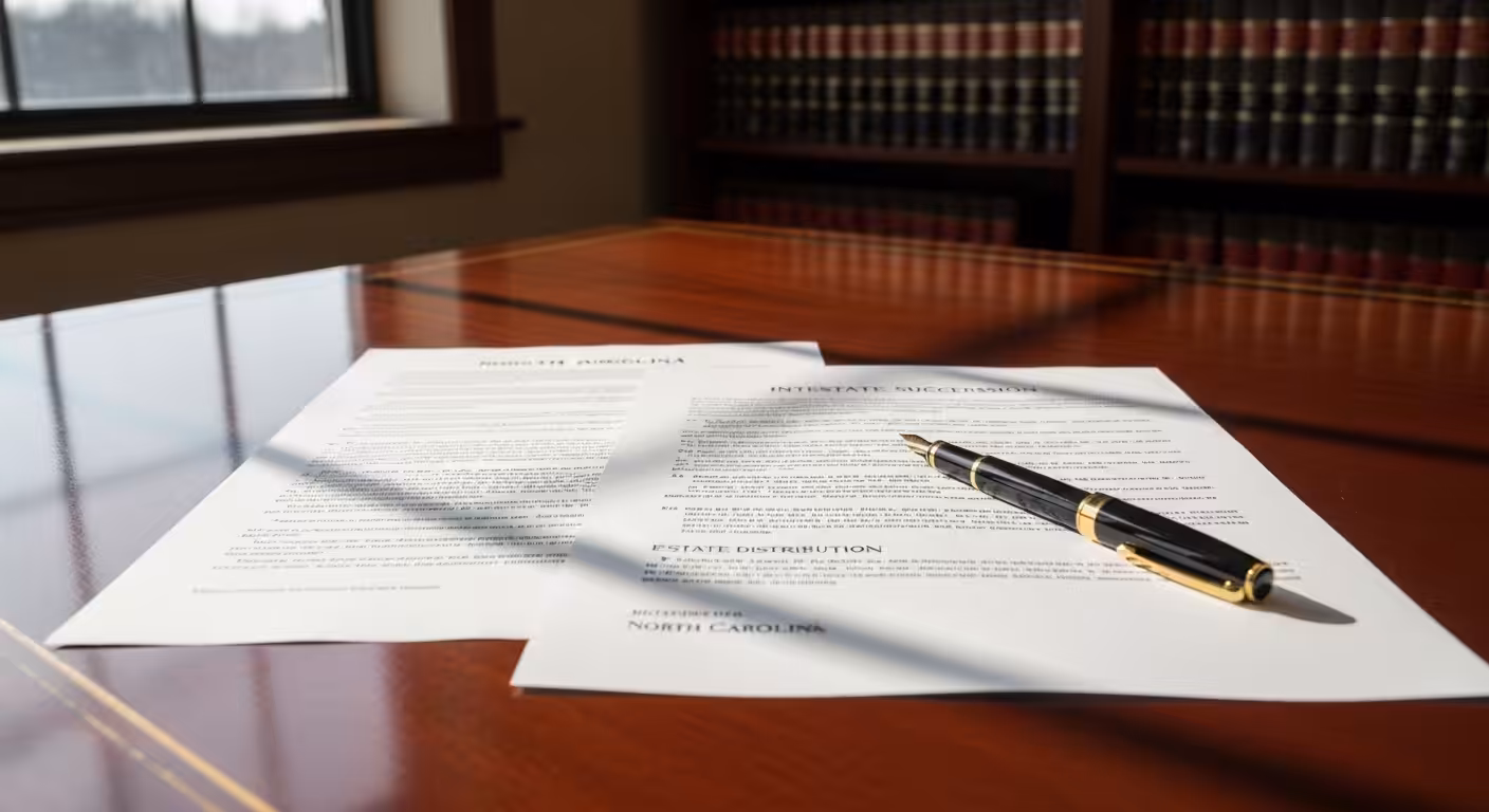 North Carolina estate distribution documents without a will