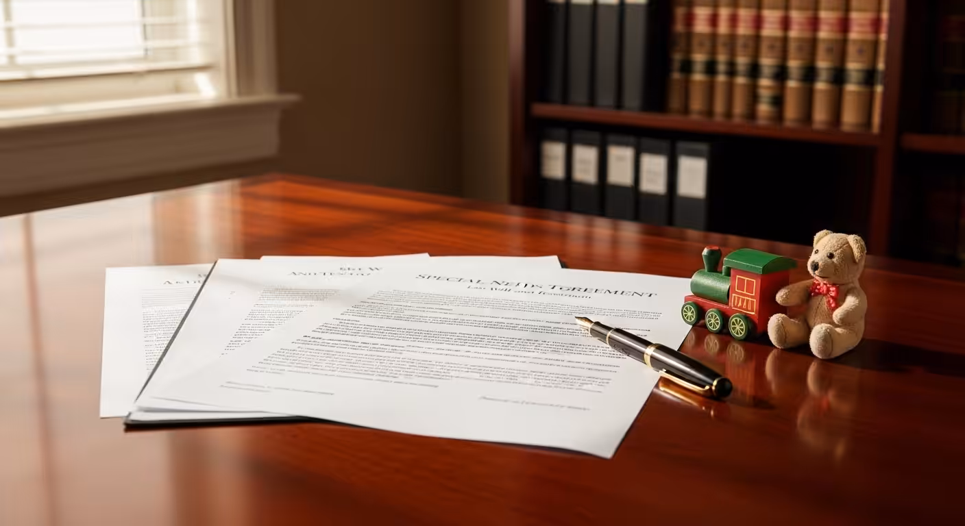 North Carolina special needs trust legal papers with personal item for loved one